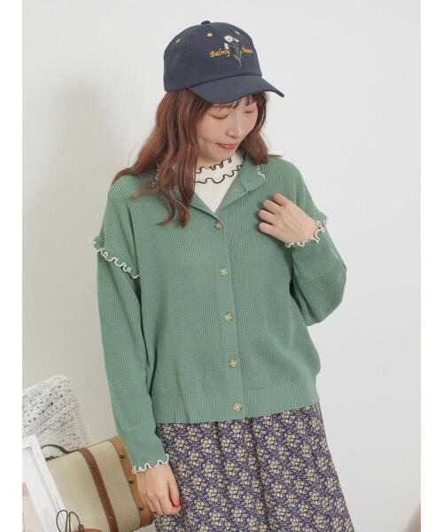 Samansa Mos2（サマンサ モスモス）の「パターンメッシュ配色メロウハイネックカットソー（Tシャツ/カットソー・レディース・キナリ/ミント/ベージュ/チャコールグレー・F）」の15枚目の写真