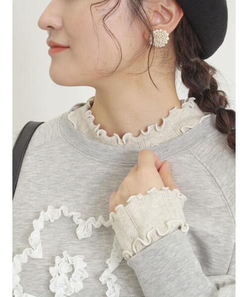 Samansa Mos2（サマンサ モスモス）の「パターンメッシュ配色メロウハイネックカットソー（Tシャツ/カットソー・レディース・キナリ/ミント/ベージュ/チャコールグレー・F）」の20枚目の写真