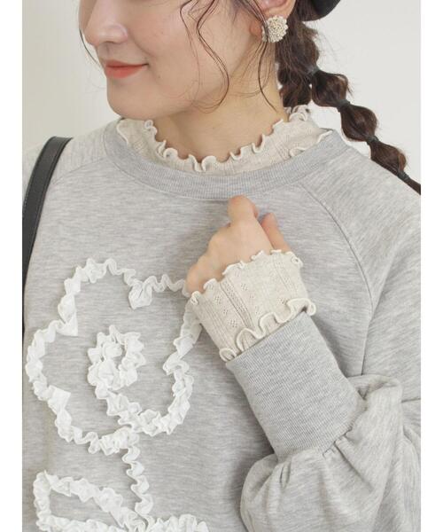 Samansa Mos2（サマンサ モスモス）の「パターンメッシュ配色メロウハイネックカットソー（Tシャツ/カットソー・レディース・キナリ/ミント/ベージュ/チャコールグレー・F）」の21枚目の写真