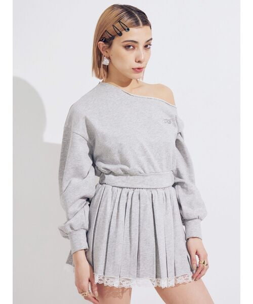 EVRIS（エヴリス）の「プリーツスウェットミニスカート【セットアップ着用可能】（スカート・レディース・グレー/ブラック/ブラウン・FREE）」の5枚目の写真