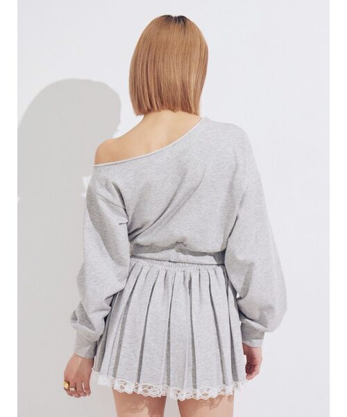 EVRIS（エヴリス）の「プリーツスウェットミニスカート【セットアップ着用可能】（スカート・レディース・グレー/ブラック/ブラウン・FREE）」の6枚目の写真