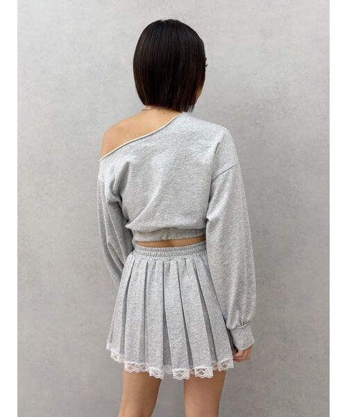 EVRIS（エヴリス）の「プリーツスウェットミニスカート【セットアップ着用可能】（スカート・レディース・グレー/ブラック/ブラウン・FREE）」の17枚目の写真