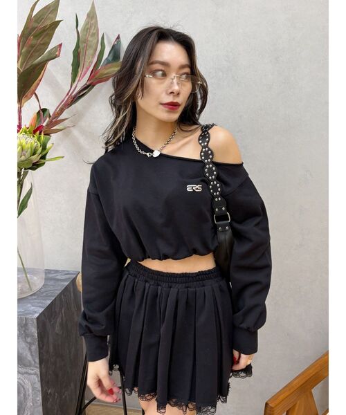 EVRIS（エヴリス）の「プリーツスウェットミニスカート【セットアップ着用可能】（スカート・レディース・グレー/ブラック/ブラウン・FREE）」の21枚目の写真