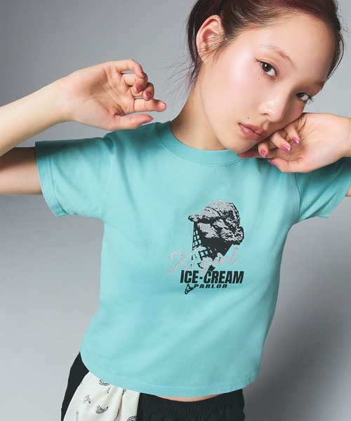 GLITTER ICE CREAM S/S BABY TEE（Tシャツ/カットソー）｜X-girl