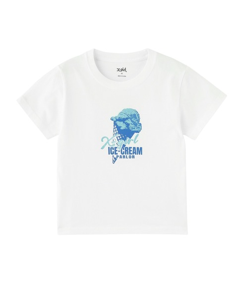 X-girl（エックスガール）の「GLITTER ICE CREAM S/S BABY TEE（Tシャツ/カットソー・レディース・ホワイト/ライトブルー/チャコール・S/M）」の11枚目の写真