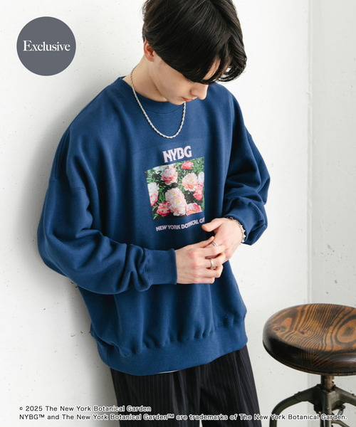 SENSE OF PLACE by URBAN RESEARCH(センスオブプレイスバイアーバンリサーチ)の「NYBG クルーネックルーズスウェットB(スウェット・メンズ・ブラック/ブルー/ホワイト・MEDIUM/LARGE)」の1枚目の写真