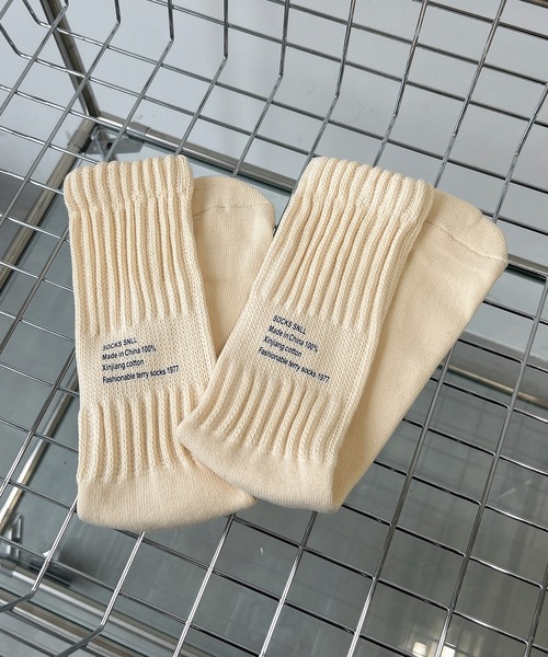 UNDERSTATEMENTs（アンダーステイトメント）の「【ユニセックス】バックロゴプリントソックス（ソックス/靴下・メンズ・グレー/ブラック/ホワイト/ベージュ・FREE）」の10枚目の写真