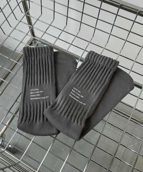 UNDERSTATEMENTs（アンダーステイトメント）の「【ユニセックス】バックロゴプリントソックス（ソックス/靴下・メンズ・グレー/ブラック/ホワイト/ベージュ・FREE）」の9枚目の写真