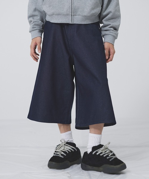 MSG（エムエスジー）の「ヴィンテージ加工オーバーバギージョーツ　ハーフデニム【UNISEX】（デニムパンツ・メンズ・ブラック/ブルー/カモフラージュ/ブラウン/ブラック系/ブルー系・S/M/L/XL）」の5枚目の写真