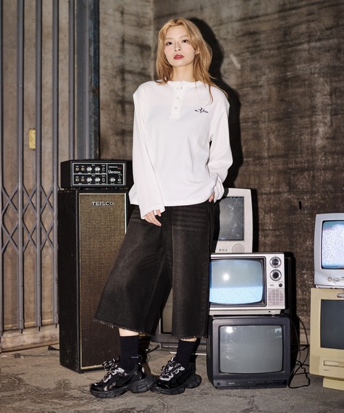 MSG（エムエスジー）の「ヴィンテージ加工オーバーバギージョーツ　ハーフデニム【UNISEX】（デニムパンツ・メンズ・ブラック/ブルー/カモフラージュ/ブラウン/ブラック系/ブルー系・S/M/L/XL）」の15枚目の写真