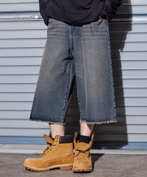 MSG（エムエスジー）の「ヴィンテージ加工オーバーバギージョーツ　ハーフデニム【UNISEX】（デニムパンツ・メンズ・ブラック/ブルー/カモフラージュ/ブラウン/ブラック系/ブルー系・S/M/L/XL）」の18枚目の写真