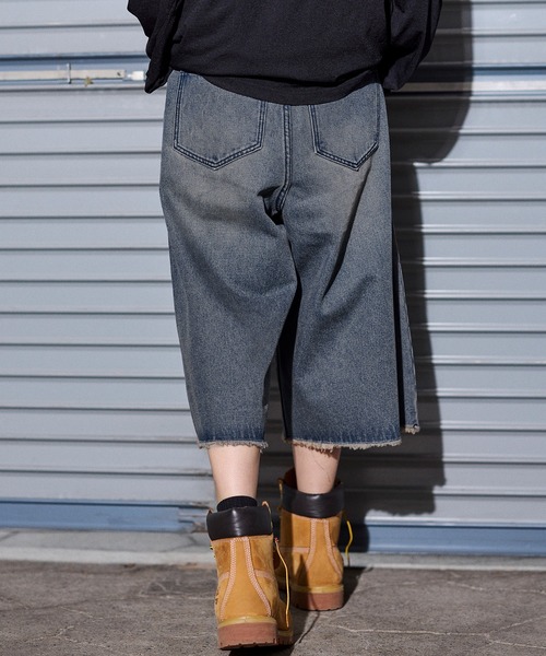 MSG（エムエスジー）の「ヴィンテージ加工オーバーバギージョーツ　ハーフデニム【UNISEX】（デニムパンツ・メンズ・ブラック/ブルー/カモフラージュ/ブラウン/ブラック系/ブルー系・S/M/L/XL）」の22枚目の写真