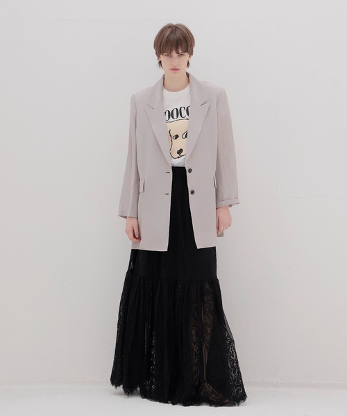 DRESSLAVE(ドレスレイブ)の「B7 / linen slab boyfriend jacket(リネンスラブボーイフレンドジャケット)(テーラードジャケット・レディース・ベージュ/ブラック・38)」の13枚目の写真