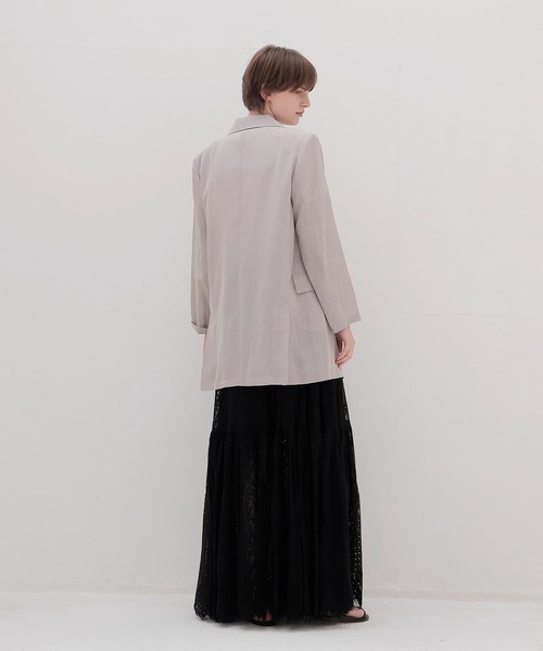 DRESSLAVE(ドレスレイブ)の「B7 / linen slab boyfriend jacket(リネンスラブボーイフレンドジャケット)(テーラードジャケット・レディース・ベージュ/ブラック・38)」の4枚目の写真