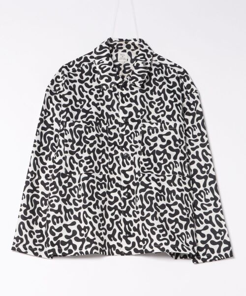 Revo. バクテリアカモパターン クロップド ルーズ シャツ