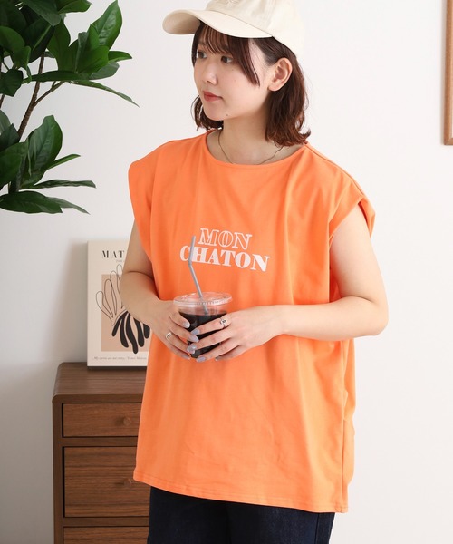 Arinomama（アリノママ）の「タックフレンチスリーブ（Tシャツ/カットソー・レディース・ブラック/コーラル/ダークブルー/ホワイト・FREE）」の17枚目の写真