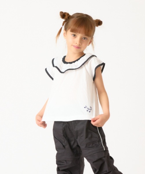 HAKKA KIDS(ハッカキッズ)の「ラグランフレア袖Tシャツ(Tシャツ/カットソー・キッズ・ブラック/ホワイト・120cm/130cm)」の2枚目の写真