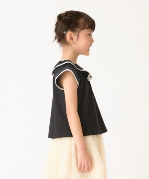 HAKKA KIDS(ハッカキッズ)の「ラグランフレア袖Tシャツ(Tシャツ/カットソー・キッズ・ブラック/ホワイト・120cm/130cm)」の5枚目の写真