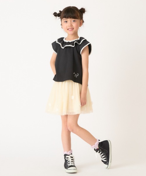 HAKKA KIDS(ハッカキッズ)の「ラグランフレア袖Tシャツ(Tシャツ/カットソー・キッズ・ブラック/ホワイト・120cm/130cm)」の7枚目の写真