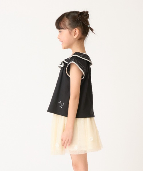HAKKA KIDS(ハッカキッズ)の「ラグランフレア袖Tシャツ(Tシャツ/カットソー・キッズ・ブラック/ホワイト・120cm/130cm)」の6枚目の写真