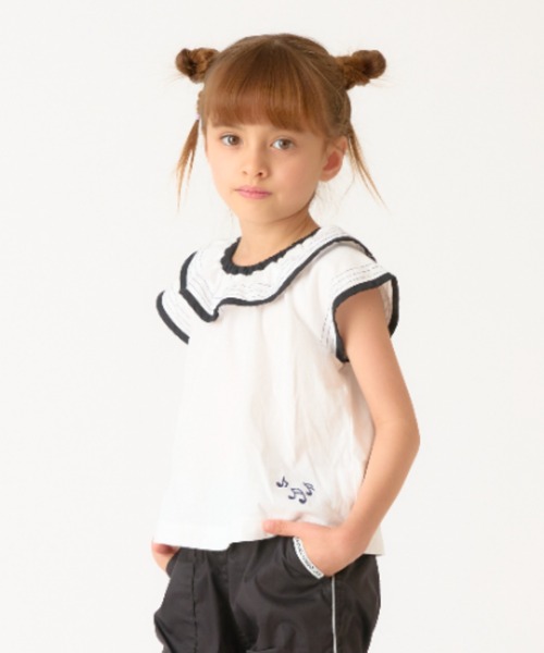 HAKKA KIDS(ハッカキッズ)の「ラグランフレア袖Tシャツ(Tシャツ/カットソー・キッズ・ブラック/ホワイト・120cm/130cm)」の8枚目の写真