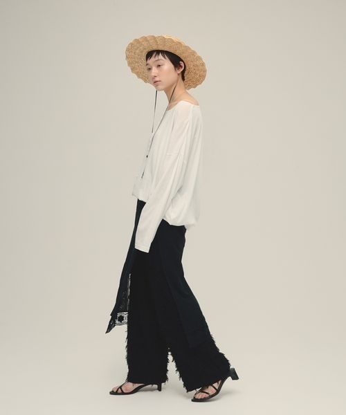 eL（エル）の「【eL】Embroidery Lace Wrap Skirt/291438（スカート・レディース・オフホワイト/ブラック・FREE）」の10枚目の写真