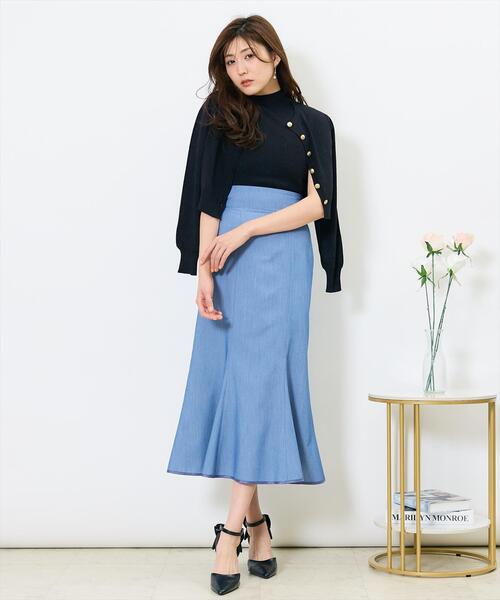 SWINGLE（スウィングル）の「パイピングヘム美シルエットマーメイドスカート（スカート・レディース・ベージュ/ネイビー/ブルー・MEDIUM/SMALL）」の20枚目の写真