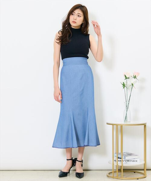 SWINGLE（スウィングル）の「パイピングヘム美シルエットマーメイドスカート（スカート・レディース・ベージュ/ネイビー/ブルー・MEDIUM/SMALL）」の22枚目の写真