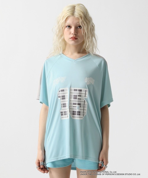 FOREVER 21（フォーエバー トゥエンティーワン）の「【ANGEL BLUE】ゲームシャツ（Tシャツ/カットソー・レディース・ナチュラル/ブルー/ブラック・FREE）」の22枚目の写真