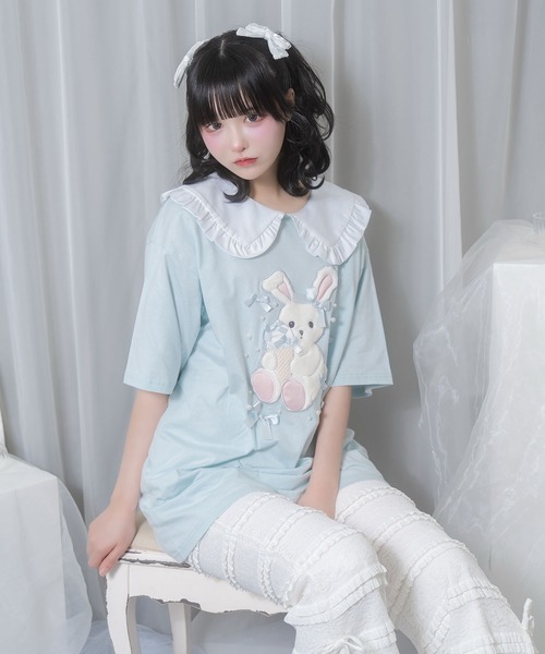 ハニーシナモン アイスリボンハニーちゃん襟付きTシャツ Honey Cinnamon（ハニーシナモン）の「アイスリボンハニーちゃん