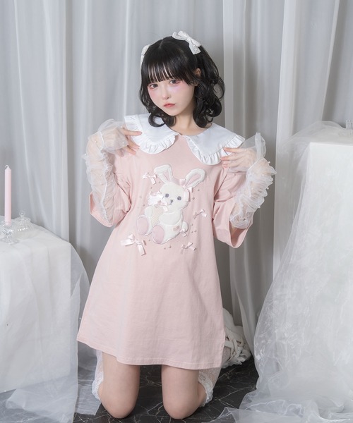アイスリボンハニーちゃん襟付きTシャツ（Tシャツ/カットソー