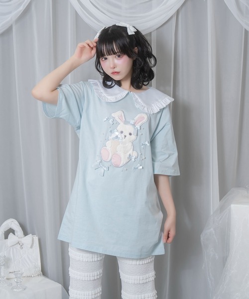 アイスリボンハニーちゃん襟付きTシャツ（Tシャツ/カットソー