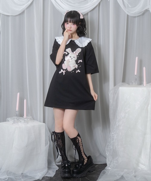 アイスリボンハニーちゃん襟付きTシャツ（Tシャツ/カットソー