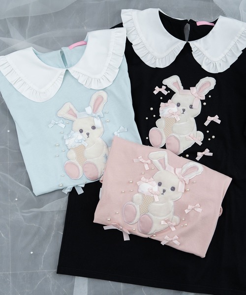 アイスリボンハニーちゃん襟付きTシャツ（Tシャツ/カットソー