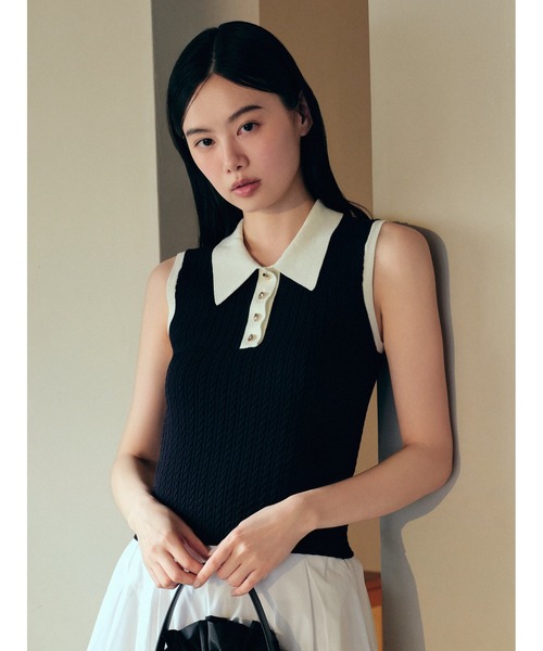 ウォシャブルニットノースリーブ BEAUTY&YOUTH UNITED ARROWS｜ジャガードノースリーブニット