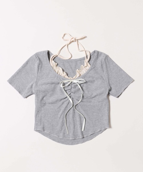 PHILLY(フィリー)の「【PHILLY】ホルターネックドッキングT(Tシャツ/カットソー・レディース・ブラック/グレー・FREE)」の14枚目の写真