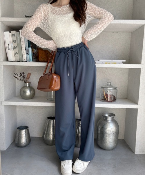 Good Riddance（グッドリダンス）の「【Good Riddance】ウエストギャザー リボン ストレート ラフパンツ（その他パンツ・レディース・ブラック/チャコールグレー/ベージュ・M）」の12枚目の写真
