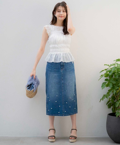 ノエラ Noela シャーリングTEEシャツ （ライトグリーン） ノエラ Noela シャーリングTEEシャツ （ライトグリーン
