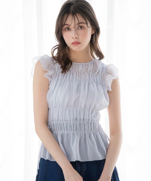 「Noela」 半袖ブラウス X-SMALL ブルー レディース Noela 「Noela」 半袖ブラウス X-SMALL ブルー レディース