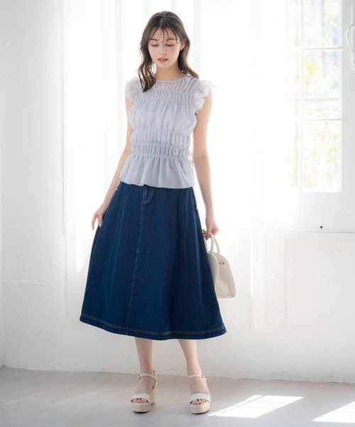 NOELA(ノエラ)の「シャーリングブラウス(シャツ/ブラウス・レディース・サックスブルー/ブラック/オフホワイト・フリー)」の12枚目の写真