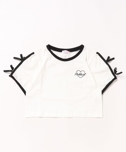 PINKHUNT（ピンクハント）の「PINKHUNT ピンクハント リボン付き 2本ライン Tシャツ 0602K（Tシャツ/カットソー・キッズ・ホワイト/ブラック・120cm/130cm/140cm/150cm/160cm）」の11枚目の写真