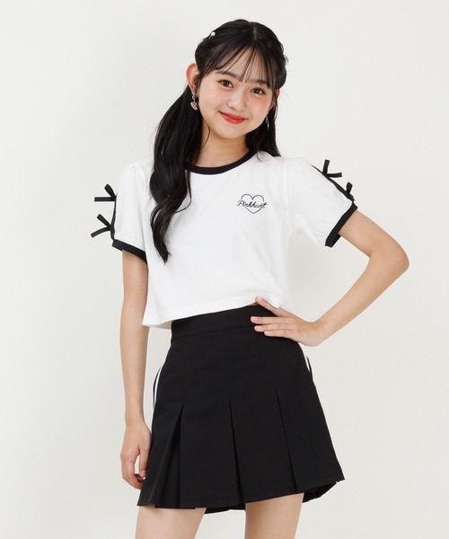 PINKHUNT（ピンクハント）の「PINKHUNT ピンクハント リボン付き 2本ライン Tシャツ 0602K（Tシャツ/カットソー・キッズ・ホワイト/ブラック・120cm/130cm/140cm/150cm/160cm）」の18枚目の写真