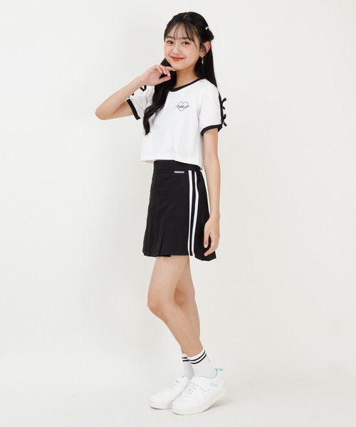 PINKHUNT（ピンクハント）の「PINKHUNT ピンクハント リボン付き 2本ライン Tシャツ 0602K（Tシャツ/カットソー・キッズ・ホワイト/ブラック・120cm/130cm/140cm/150cm/160cm）」の17枚目の写真