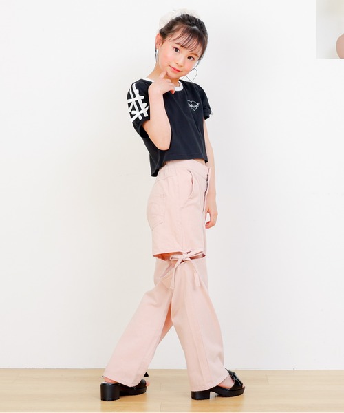 PINKHUNT（ピンクハント）の「PINKHUNT ピンクハント リボン付き 2本ライン Tシャツ 0602K（Tシャツ/カットソー・キッズ・ホワイト/ブラック・120cm/130cm/140cm/150cm/160cm）」の9枚目の写真