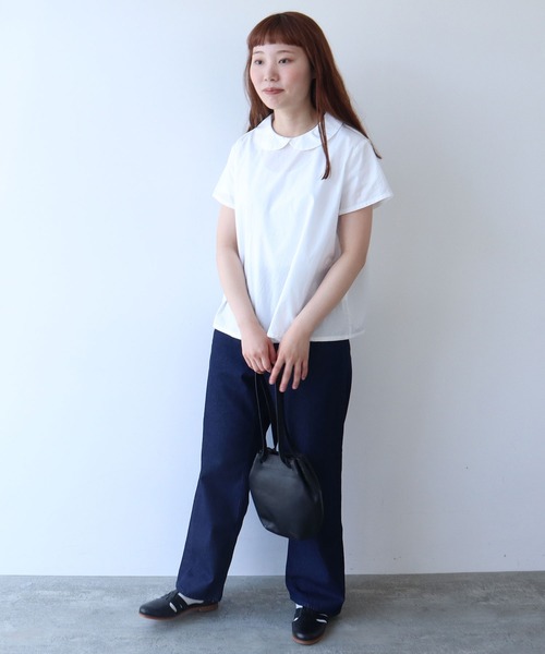 bulle de savon（ビュルデサボン）の「△itsumo 丸衿半袖ブラウス（シャツ/ブラウス・レディース・ホワイト/その他・FREE）」の8枚目の写真