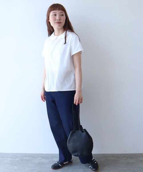 bulle de savon（ビュルデサボン）の「△itsumo 丸衿半袖ブラウス（シャツ/ブラウス・レディース・ホワイト/その他・FREE）」の9枚目の写真