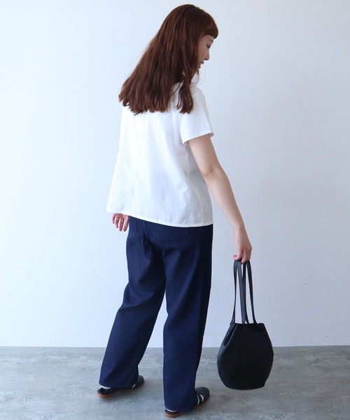 bulle de savon（ビュルデサボン）の「△itsumo 丸衿半袖ブラウス（シャツ/ブラウス・レディース・ホワイト/その他・FREE）」の10枚目の写真