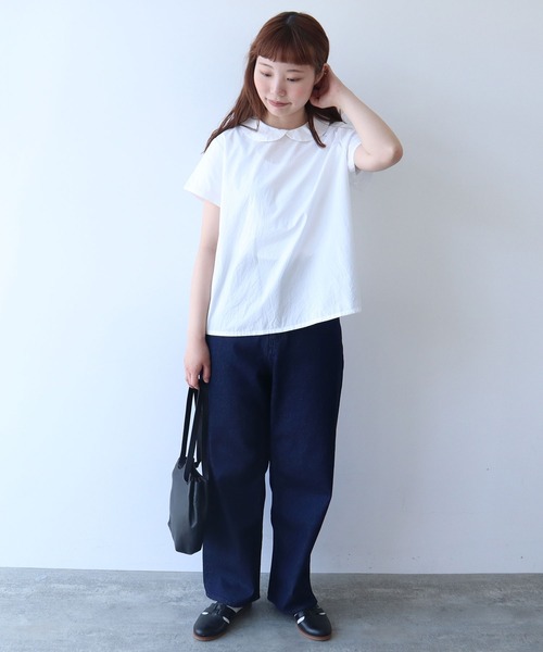 bulle de savon（ビュルデサボン）の「△itsumo 丸衿半袖ブラウス（シャツ/ブラウス・レディース・ホワイト/その他・FREE）」の12枚目の写真