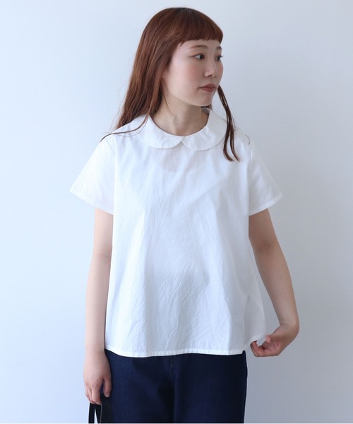 bulle de savon（ビュルデサボン）の「△itsumo 丸衿半袖ブラウス（シャツ/ブラウス・レディース・ホワイト/その他・FREE）」の3枚目の写真