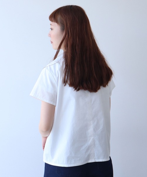 bulle de savon（ビュルデサボン）の「△itsumo 丸衿半袖ブラウス（シャツ/ブラウス・レディース・ホワイト/その他・FREE）」の5枚目の写真